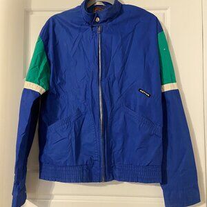 VTG 80s 90s Activa Windbreaker Jacket Men’s Size M Royal Blue Green And White